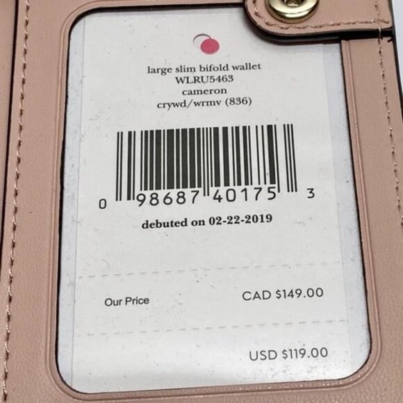 Kate Spade New York Cameron Large Slim Bifold Colorblock Wallet $119 MSRP NWT - Picture 13 of 16